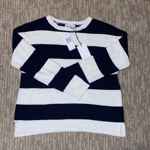 For the republic women’s navy and white striped sweater